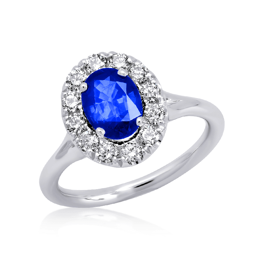 Oval Halo Sapphire Ring - XO Jewels