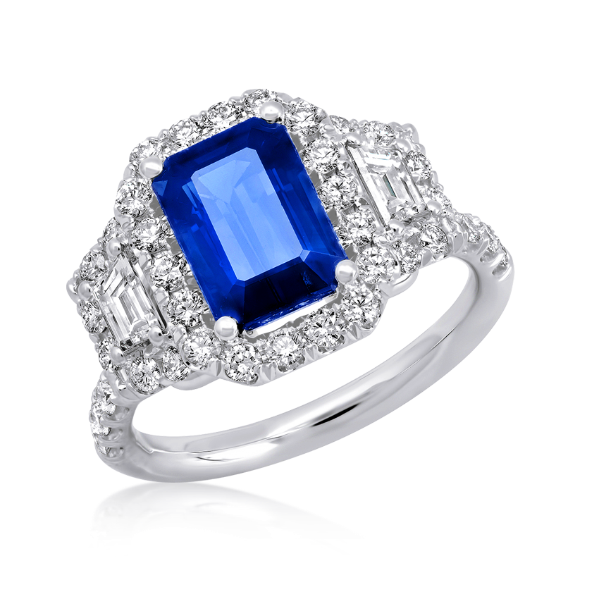 Emerald Cut Sapphire Ring - XO Jewels