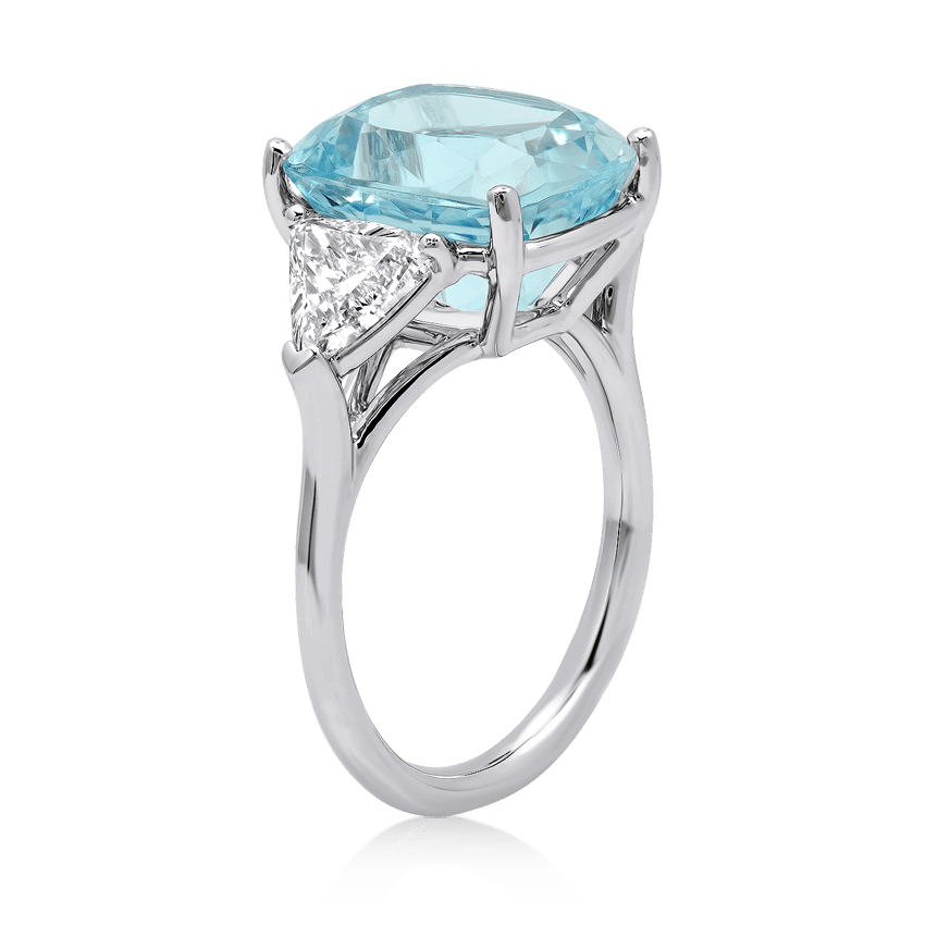 3-Stone Aquamarine Ring - XO Jewels