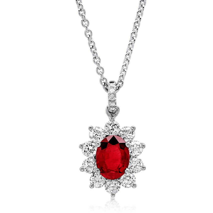 Classic Ruby and Diamond Pendant Necklace - XO Jewels (850 x 850 Pixel)